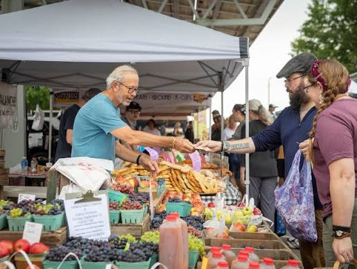 A produce stand at the Athens Farmers Market